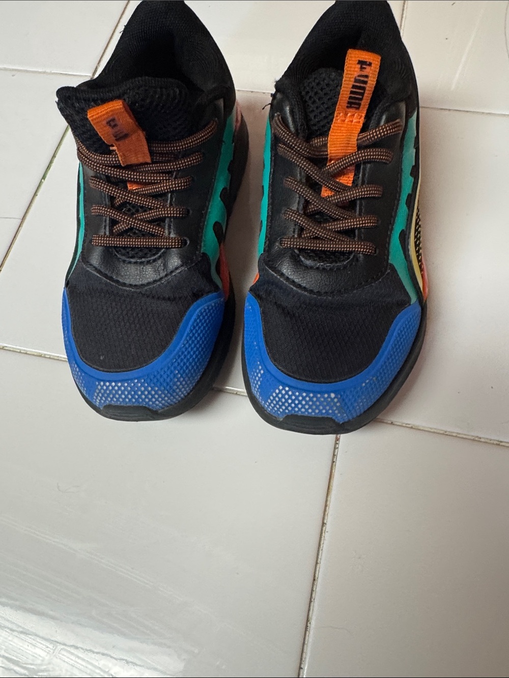 Puma Kids Black Sneakers with Blue, Teal & Orange AccentsBoys - Picture 6 of 6
